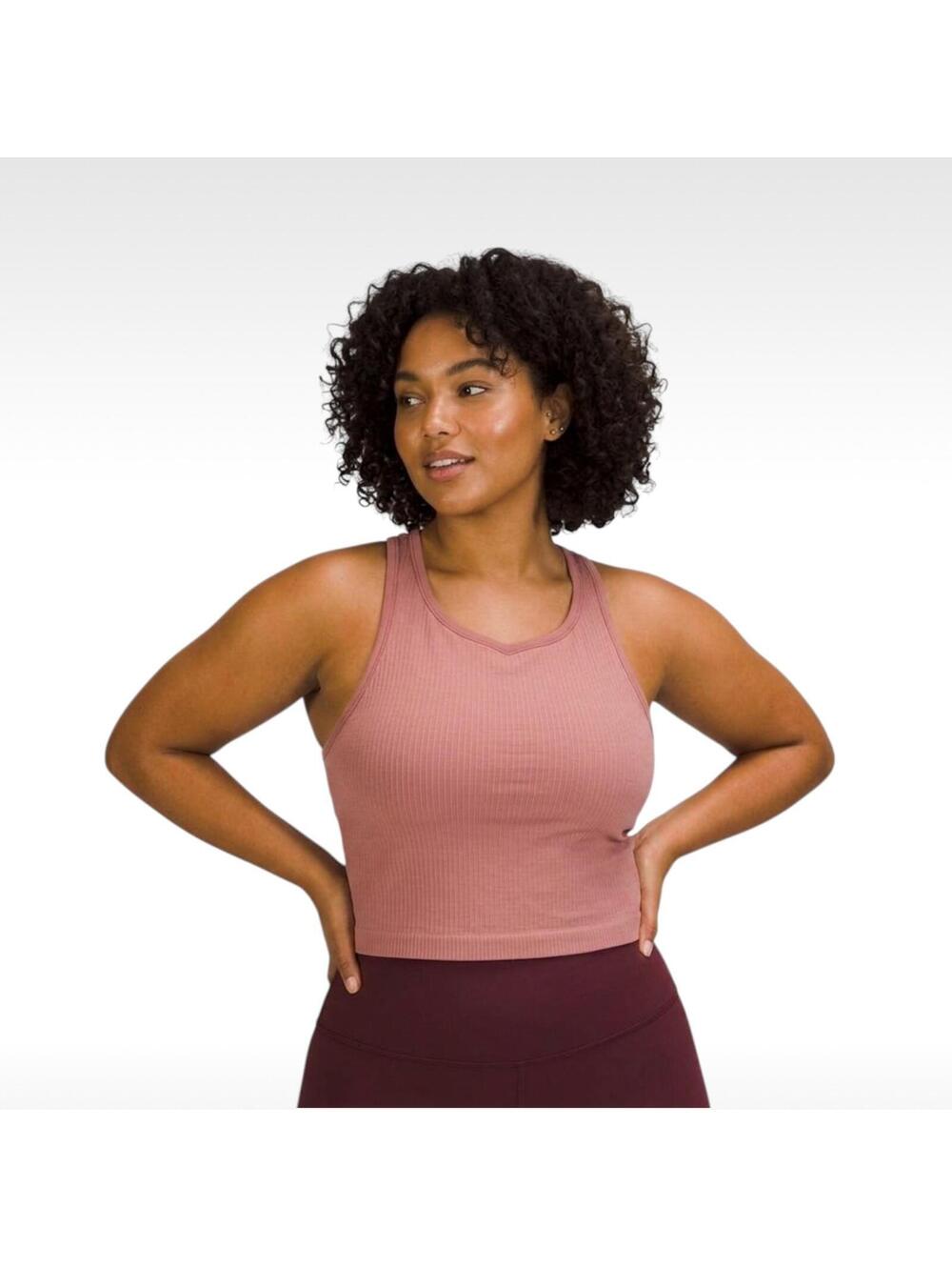 Lululemon Ebb to Street Racerback Crop Tank Top - Spiced Chai Size 12